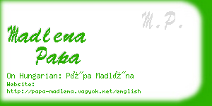 madlena papa business card